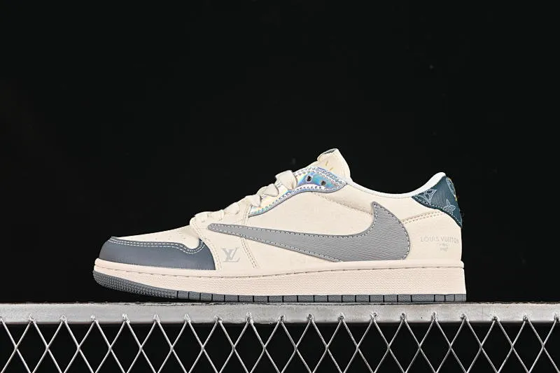 All categories Air Jordan Jordan series basketball shoes Air Jordan 1 Low high-end customized low-top sneakers Travis Scott x Fragment Design x Air Jordan 1 Low OG SP AJ1 Joe 1 LV joint brushed gray hook low-top cultural casual sneakers XS7089-615
